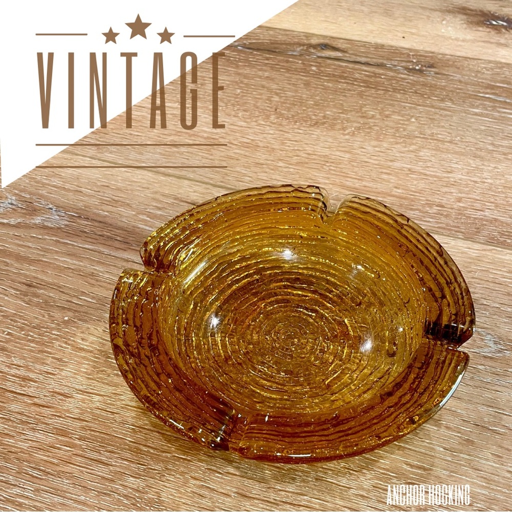 Anchor Hocking Amber Glass Ashtray